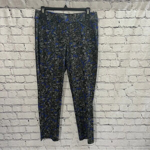 CHICO'S Travelers Collection Floral Print Pull-on Ankle Pants Size 0P (US 4P)